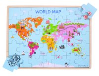 Mapa světa, dřevěné puzzle