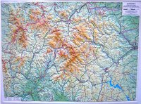 Plastická mapa Jeseníky 100 x 75 cm